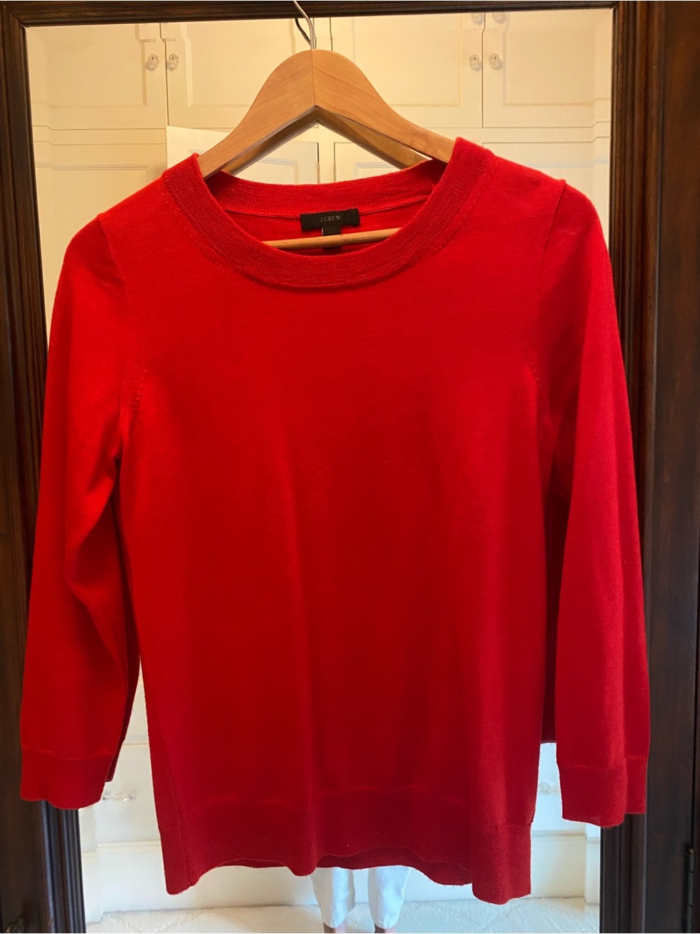 J. Crew Bright Red Crewneck Sweater